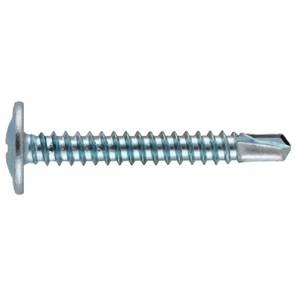 Hillman Lath Screw, #8 Thread, 1-1/4 in L, Truss Head, Self-Drilling Point, Steel, Zinc-Plated, 100 PK 561069